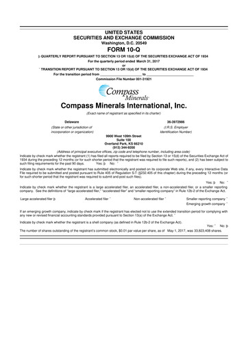 Thumbnail Compass Minerals 10-Q Quarterly Report FY2017 
