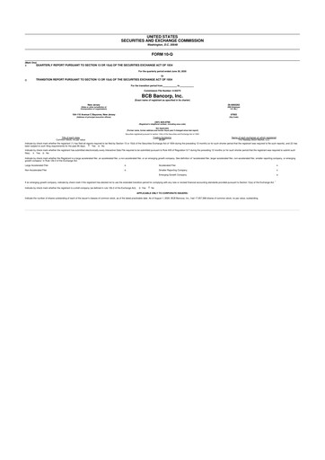 Miniature BCB Bancorp 10-Q Rapport trimestriel 2020 