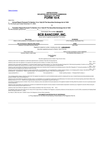 Thumbnail BCB Bancorp 10-K Annual Report 2025