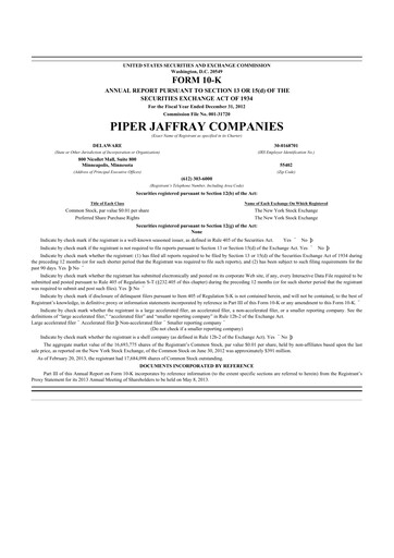 Thumbnail Piper Sandler
 10-K Annual Report 2012