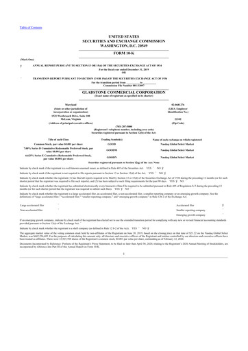 Thumbnail Gladstone Commercial 10-K Annual Report 2019