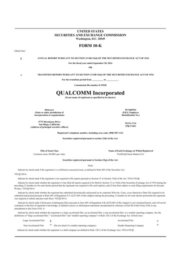 Thumbnail QUALCOMM 10-K Annual Report 2014