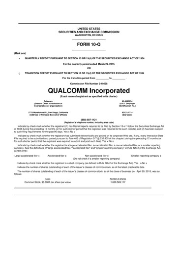 Vorschaubild QUALCOMM 10-Q Quartalsbericht 2015 