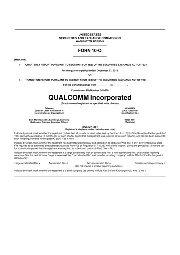 Vorschaubild QUALCOMM 10-Q Quartalsbericht 2016 