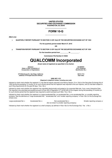 Vorschaubild QUALCOMM 10-Q Quartalsbericht 2016 