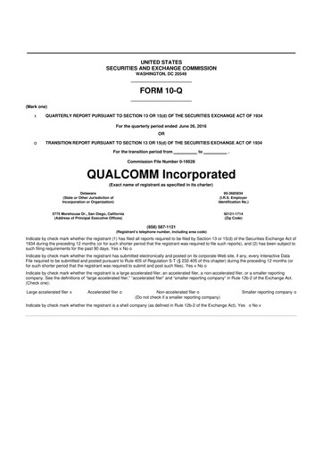 Vorschaubild QUALCOMM 10-Q Quartalsbericht 2016 