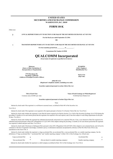 Thumbnail QUALCOMM 10-K Annual Report 2016