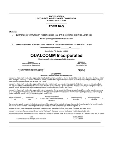 Vorschaubild QUALCOMM 10-Q Quartalsbericht 2017 