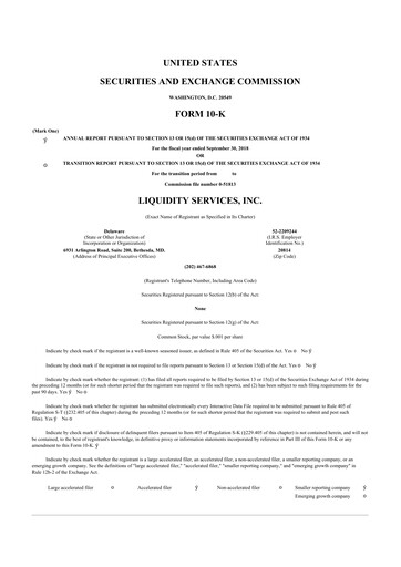 Thumbnail Liquidity Services
 10-K Annual Report 2018