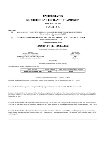 Thumbnail Liquidity Services
 10-K Annual Report 2020