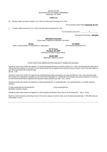 Thumbnail OptimizeRx 10-Q Quarterly Report FY2011 