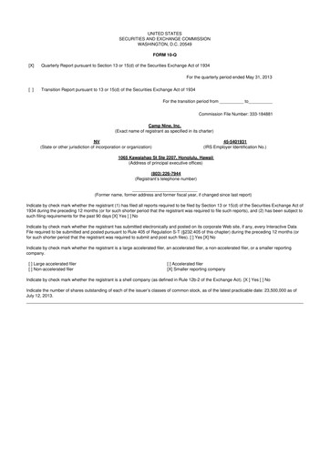 Thumbnail Relmada Therapeutics 10-Q Quarterly Report FY2013 