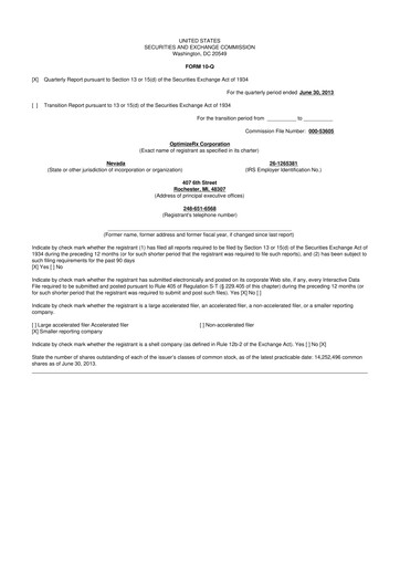 Thumbnail OptimizeRx 10-Q Quarterly Report FY2013 
