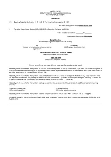 Thumbnail Relmada Therapeutics 10-Q Quarterly Report FY2013 