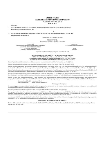 Thumbnail Nelnet 10-K Annual Report 2018