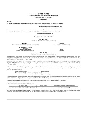 Thumbnail Nelnet 10-Q Quarterly Report FY2019 