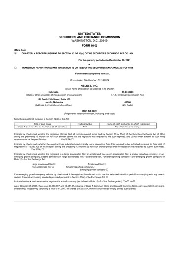 Thumbnail Nelnet 10-Q Quarterly Report FY2021 