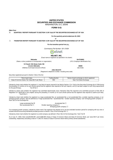 Thumbnail Nelnet 10-Q Quarterly Report FY2023 