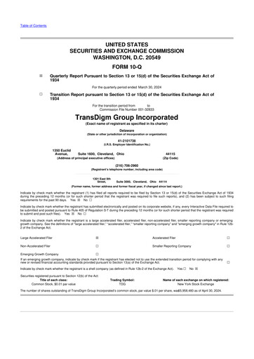 Thumbnail TransDigm Group 10-Q Quarterly Report FY2024 