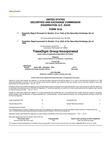 Thumbnail TransDigm Group 10-Q Quarterly Report FY2025 