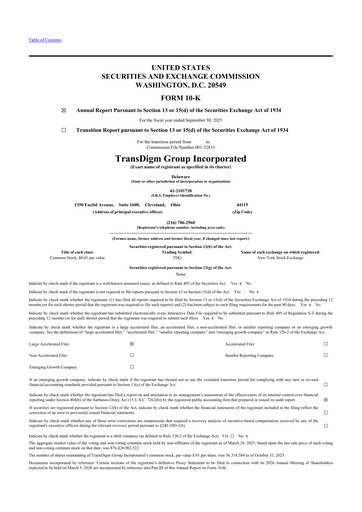 Thumbnail TransDigm Group 10-K Annual Report 2025