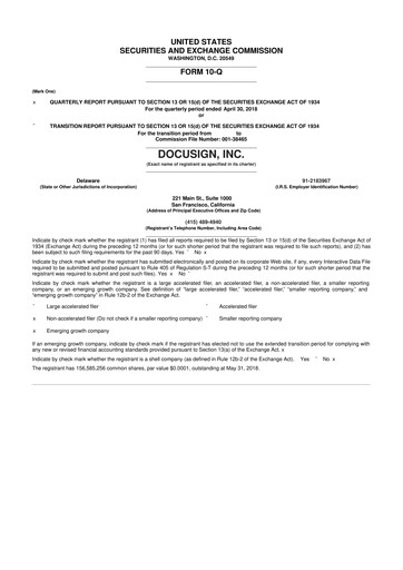 Vorschaubild DocuSign 10-Q Quartalsbericht 2019 