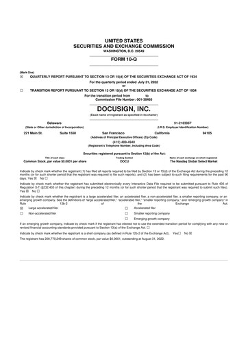 Vorschaubild DocuSign 10-Q Quartalsbericht 2023 