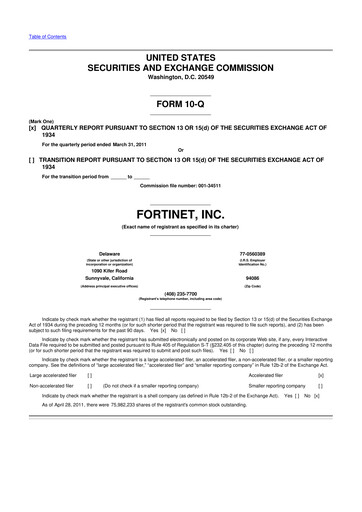 Vorschaubild Fortinet 10-Q Quartalsbericht  