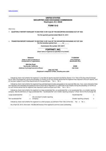 Vorschaubild Fortinet 10-Q Quartalsbericht 2014 