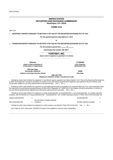 Vorschaubild Fortinet 10-Q Quartalsbericht 2015 