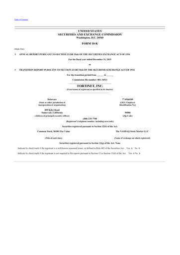 Thumbnail Fortinet 10-K Annual Report 2015