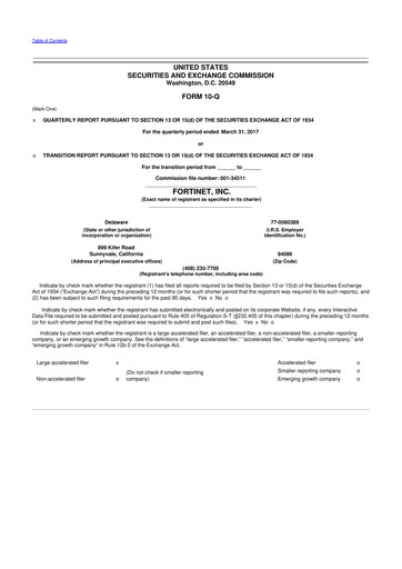 Vorschaubild Fortinet 10-Q Quartalsbericht 2017 