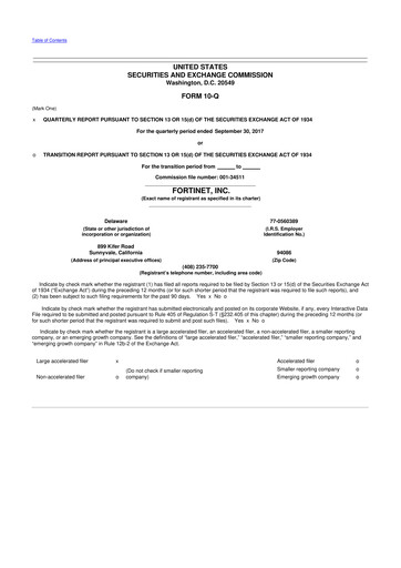 Vorschaubild Fortinet 10-Q Quartalsbericht 2017 