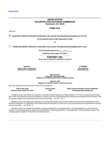 Vorschaubild Fortinet 10-Q Quartalsbericht 2023 