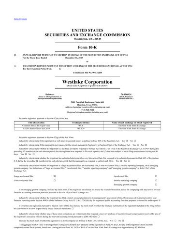 Thumbnail Westlake Corporation
 10-K Annual Report 2023