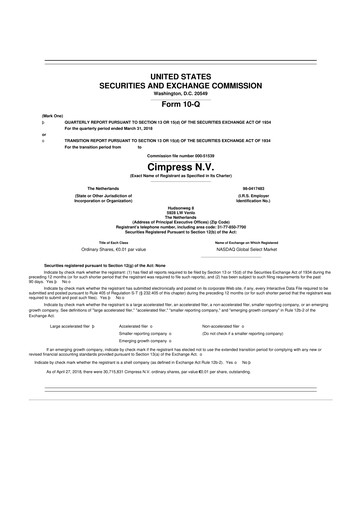 Thumbnail Cimpress 10-Q Quarterly Report FY2018 