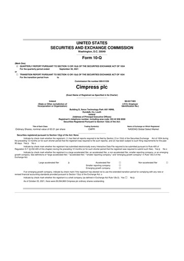 Thumbnail Cimpress 10-Q Quarterly Report FY2022 