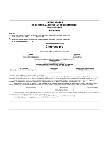 Thumbnail Cimpress 10-Q Quarterly Report FY2023 