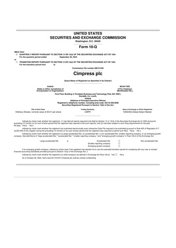 Thumbnail Cimpress 10-Q Quarterly Report FY2025 