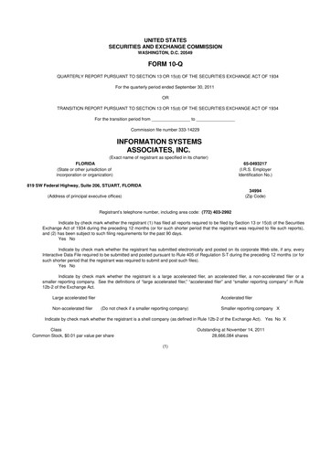 Vorschaubild Duos Technologies Group 10-Q Quartalsbericht 2011 