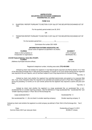 Vorschaubild Duos Technologies Group 10-Q Quartalsbericht 2012 