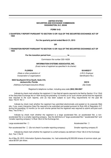 Vorschaubild Duos Technologies Group 10-Q Quartalsbericht 2015 