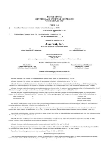 Thumbnail Assurant 10-K Annual Report 2022