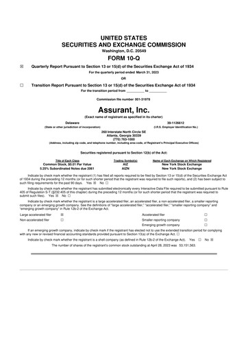 Thumbnail Assurant 10-Q Quarterly Report FY2023 