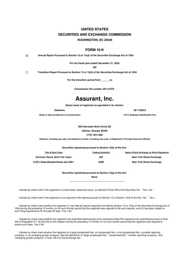 Thumbnail Assurant 10-K Annual Report 2025