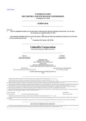 Miniature Linkedin 10-K Rapport annuel 2012