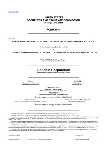 Miniature Linkedin 10-K Rapport annuel 2015