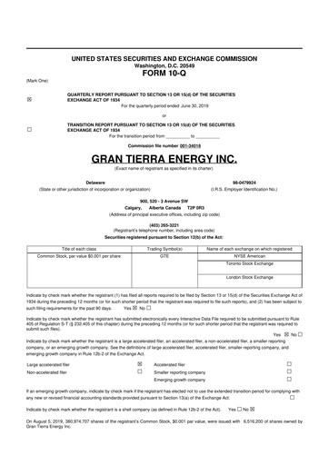 Thumbnail Gran Tierra Energy 10-Q Quarterly Report FY2019 