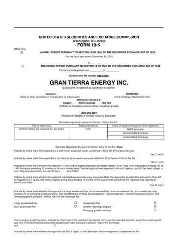 Thumbnail Gran Tierra Energy 10-K Annual Report 2025