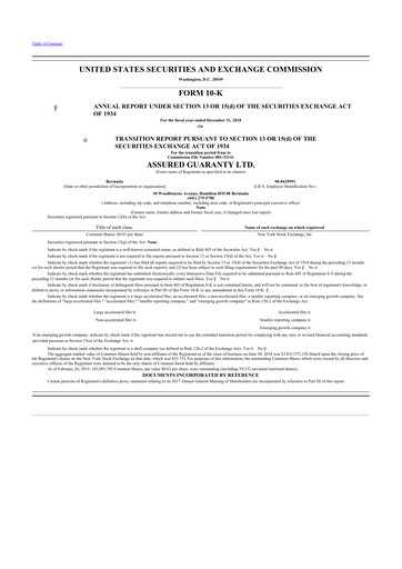 Thumbnail Assured Guaranty 10-K Annual Report 2018